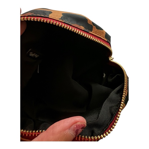 Coach Leopard Small Nylon Cosmetic Brown & Black Pouch - Picture 5 of 6